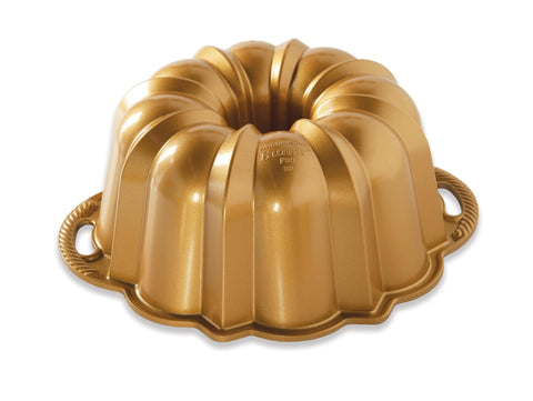Nordic Ware Bundt Aniversario, exterior dorado, ideal para pasteles detallados