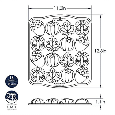 Nordic Ware Dieciséis cavidades para porciones uniformes en cada horneada