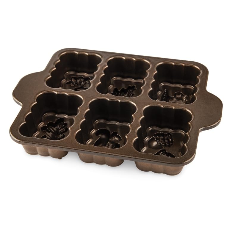 Nordic Ware Harvest Mini Loaf Pan dimensiones externas para almacenamiento