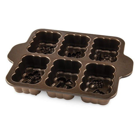 Nordic Ware Harvest Mini Loaf Pan dimensiones externas para almacenamiento
