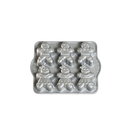 Nordic Ware molde para pan de jengibre con figuras de niños, desmolde cómodo.