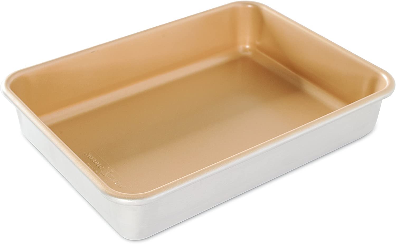 Nordic Ware Naturals, exterior del molde 9x13, duradero para hornear de forma consistente.