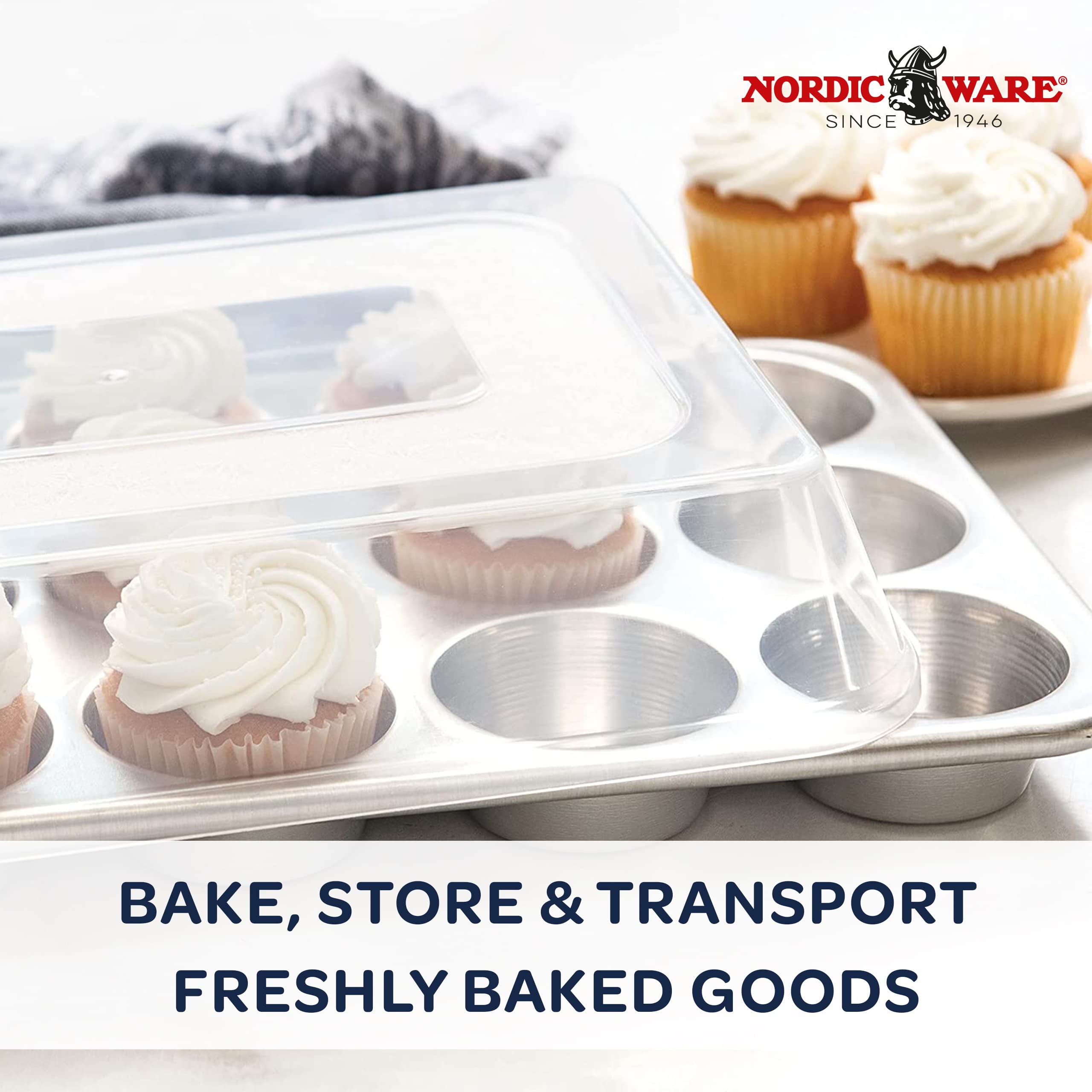 Tapa domo alta de Nordic Ware Naturals protege muffins para transporte