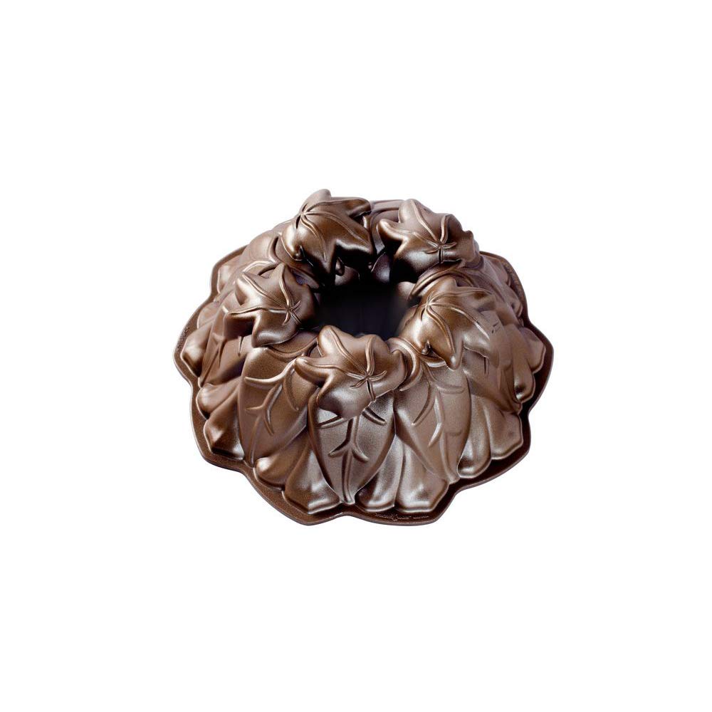 Nordic Ware, pan con hojas de cosecha, bronce, para pasteles decorativos.