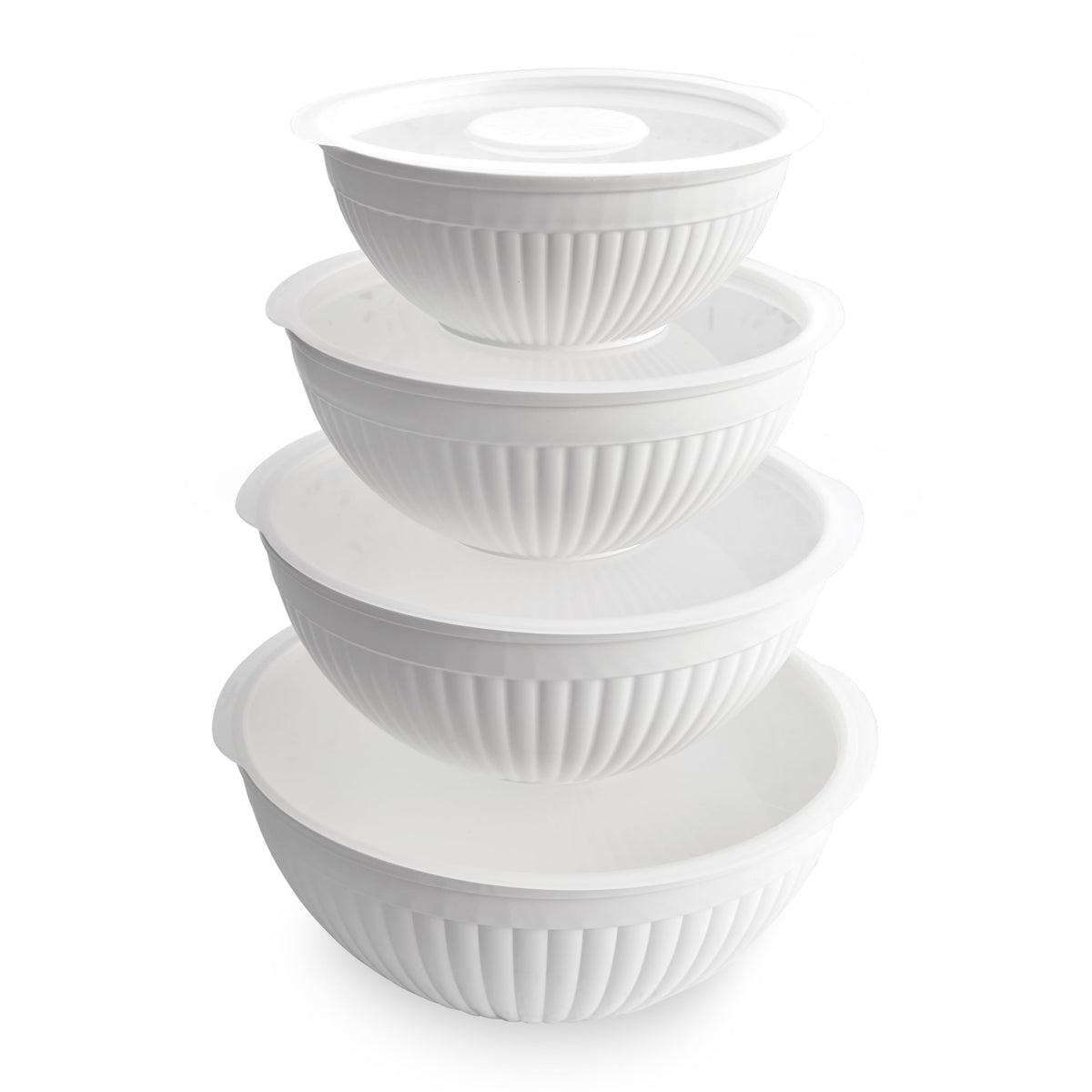 Nordic Ware tazones para mezclar 8 piezas en blanco glacial, ideales para preparar y servir
