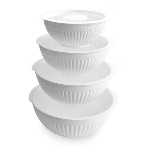 Nordic Ware tazones para mezclar 8 piezas en blanco glacial, ideales para preparar y servir