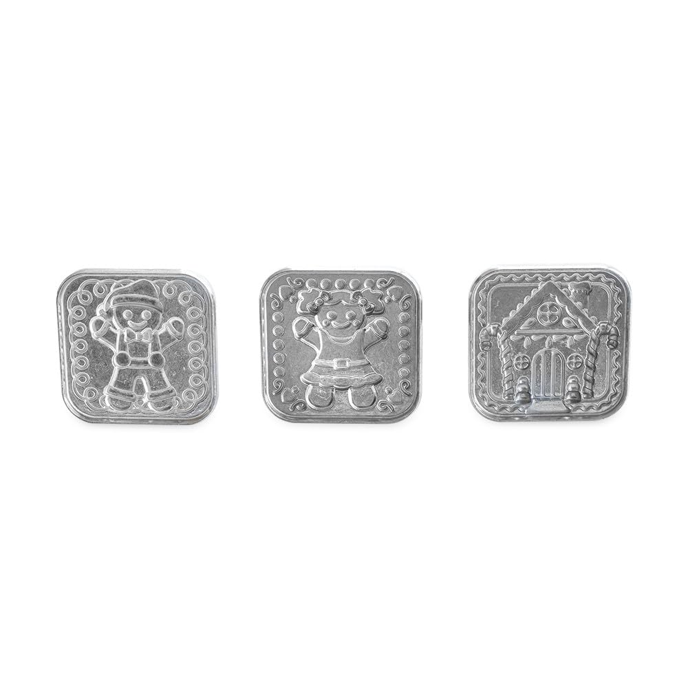 Nordic Ware estampas galletas jengibre set 3: impresiones 3D para galletas festivas.