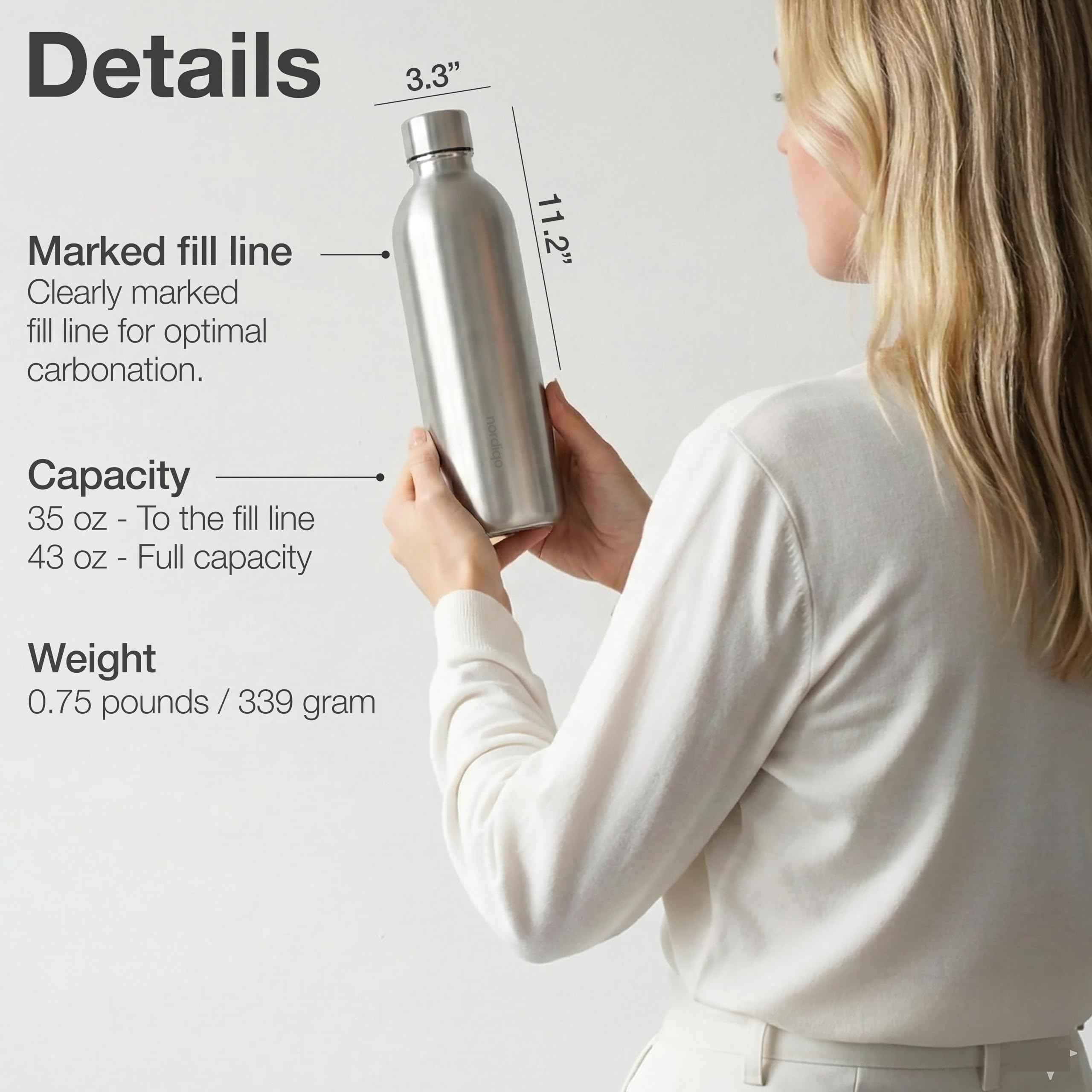 Nordiqo botella diseño minimalista nórdico que realza la cocina