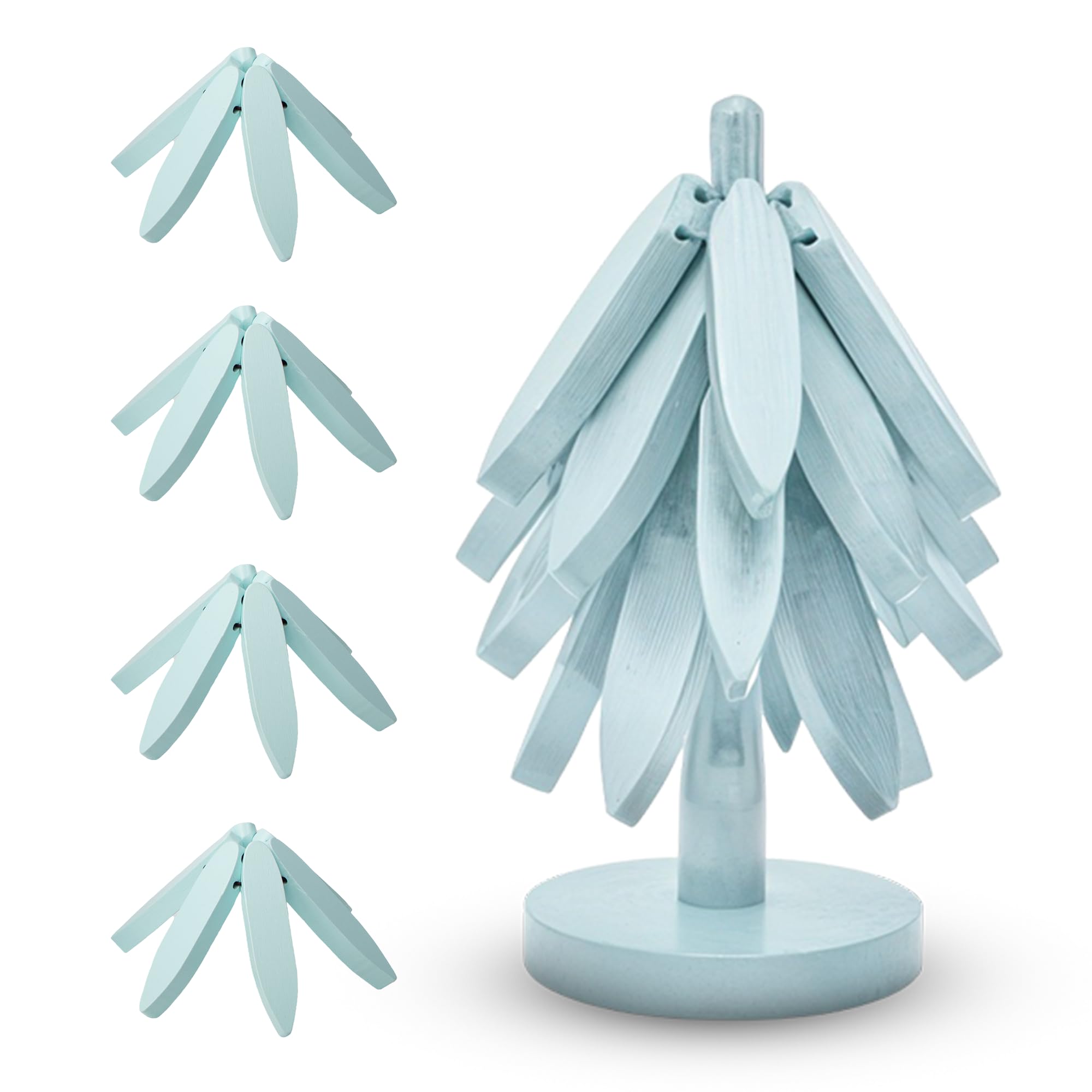 Nordora bases en forma de árbol Rosa Claro: detalle decorativo y seguro en la mesa.