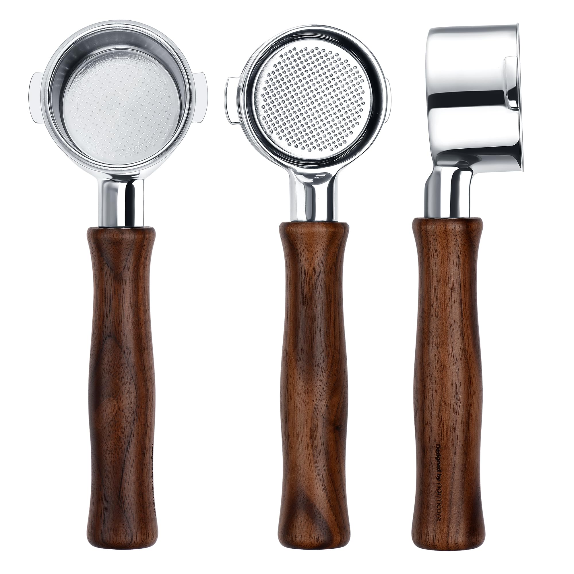 Portafiltro Normcore desnudo 51mm con dos orejas facilita observar la extracción.