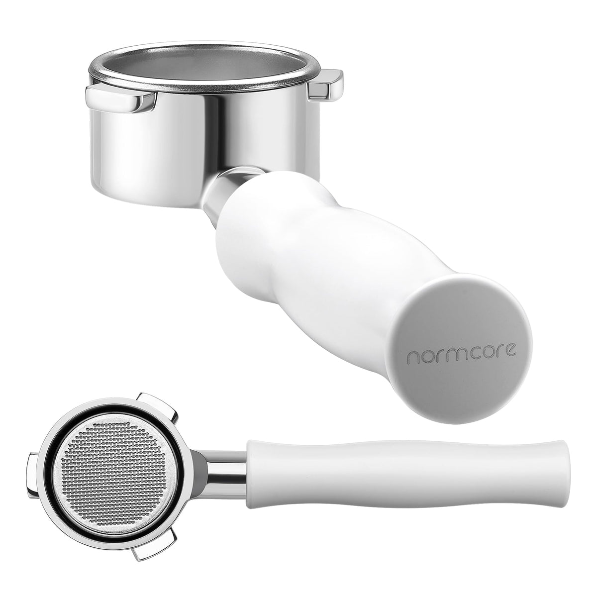Portafiltro desnudo 54mm Normcore frente, ideal para observar la extracción