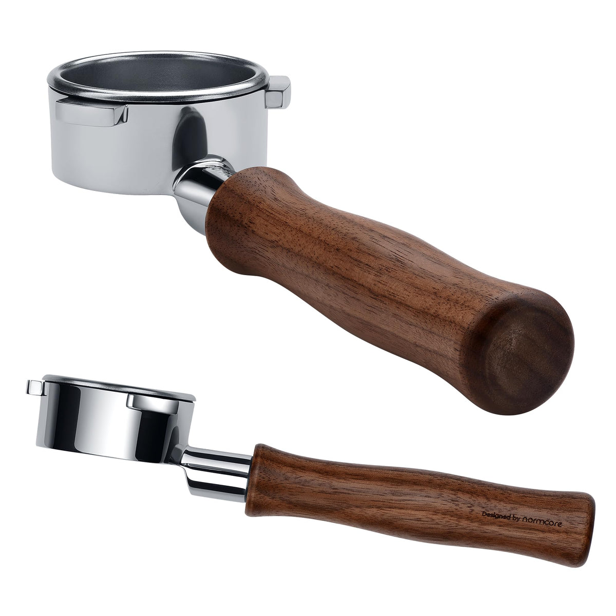 Normcore Portafiltro desnudo 54mm con mango de nogal americano para observar extracción