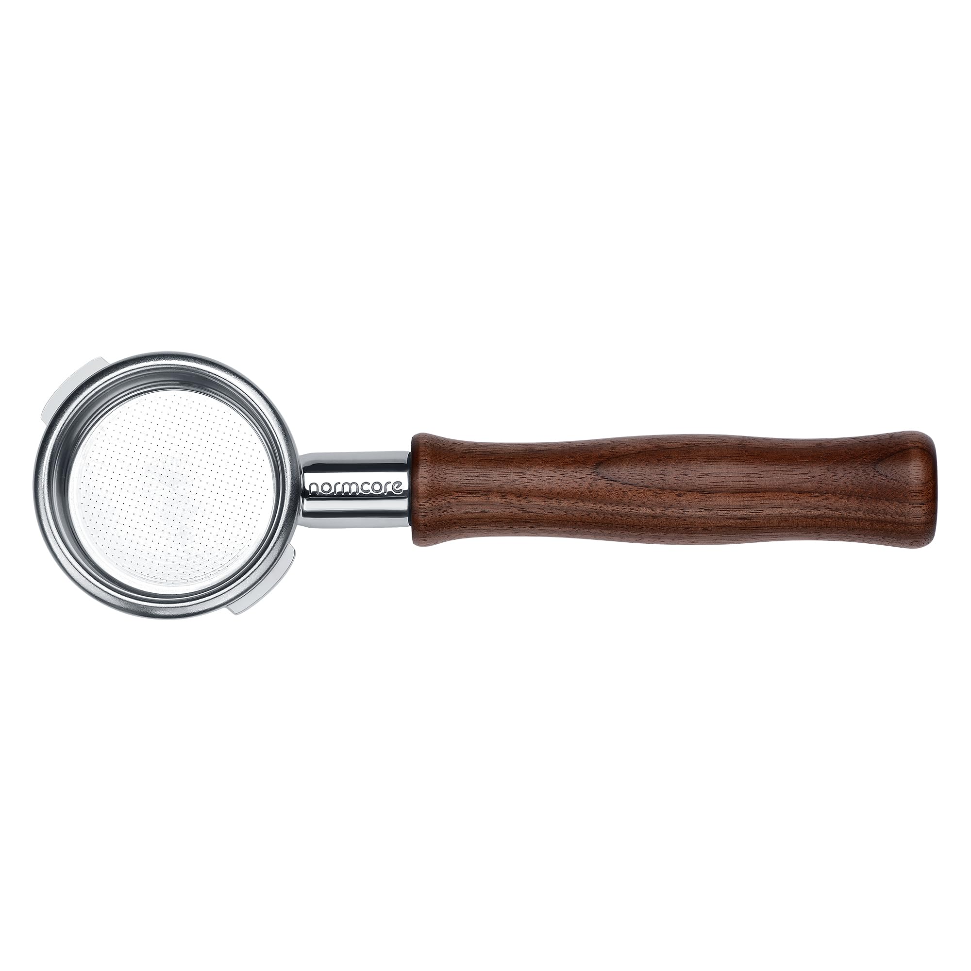 Cesta de 18g en portafiltro desnudo Normcore para pruebas de dosis y sabor.