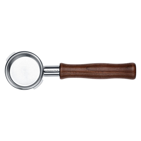 Cesta de 18g en portafiltro desnudo Normcore para pruebas de dosis y sabor.