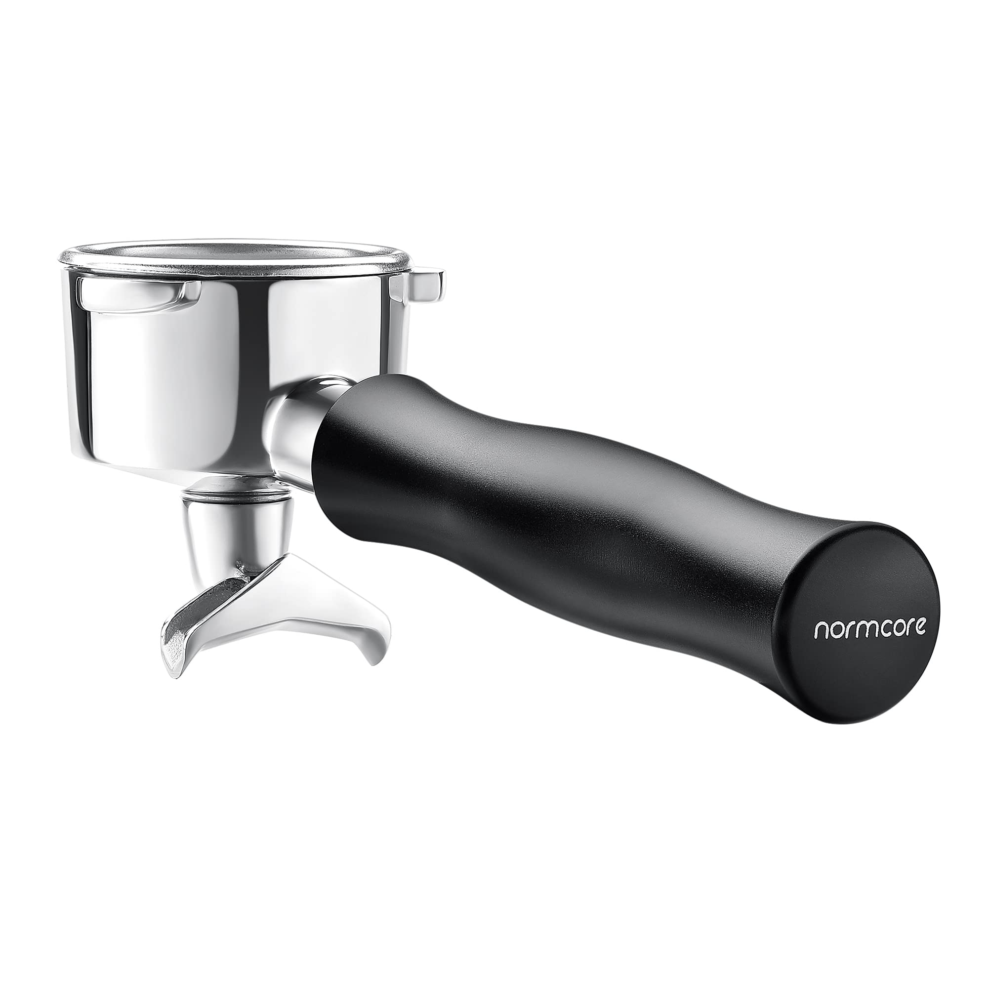 Normcore portafiltro con doble chorro 54mm para extracción uniforme en dos tazas.