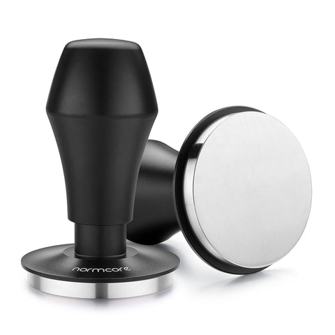 Normcore tamper 58mm base plana inoxidable para extracción uniforme.