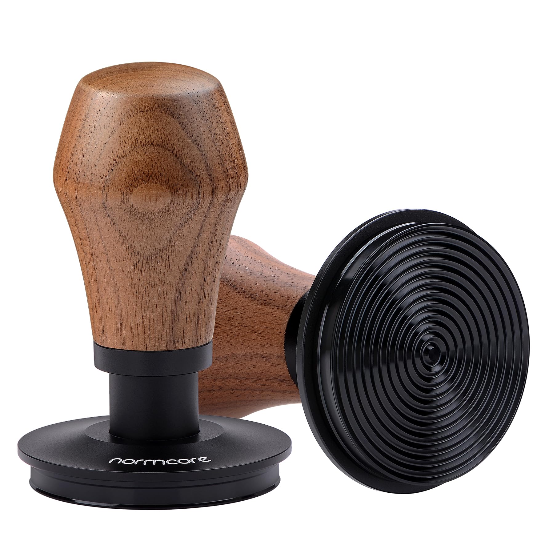 Normcore Tamper base relieve, presión uniforme para extracciones consistentes.
