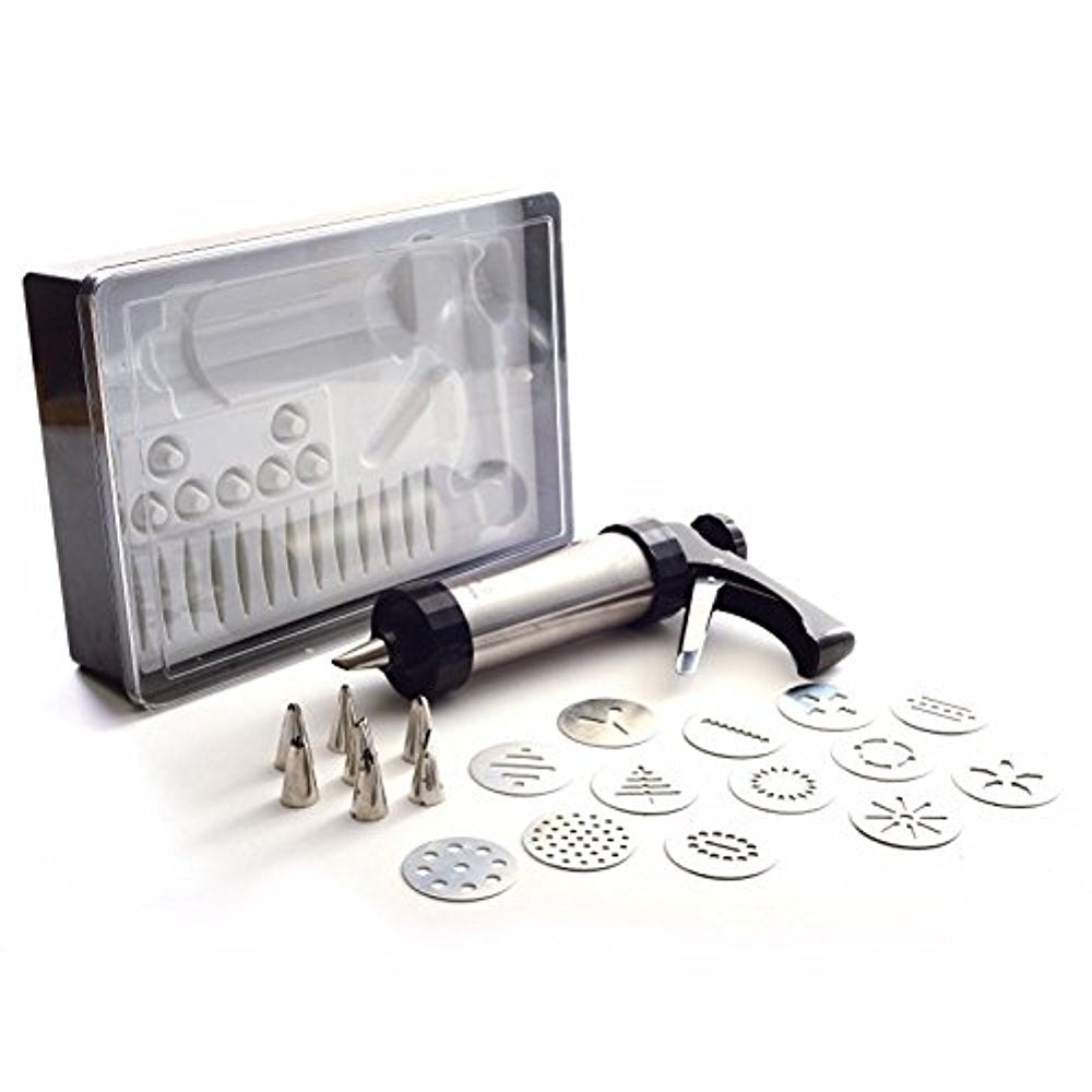 Prensa de galletas Norpro 3299 con discos de aluminio para decoraciones.