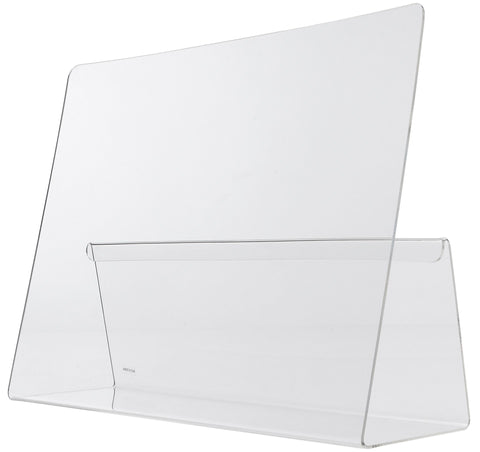 Norpro, soporte acrílico para libro de cocina, vista lateral, ahorro de encimera.