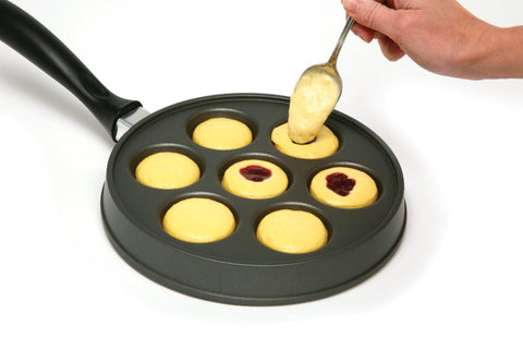 Aebleskiver rellenos de fruta listos para cocinar con Norpro