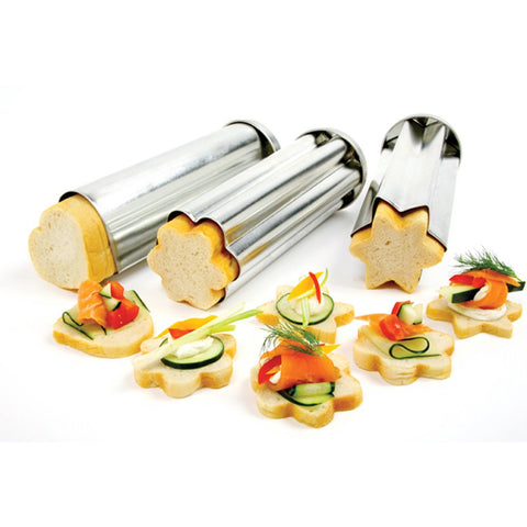 Norpro Canapé moldes de pan, flor: ideal para canapés elegantes y fáciles.