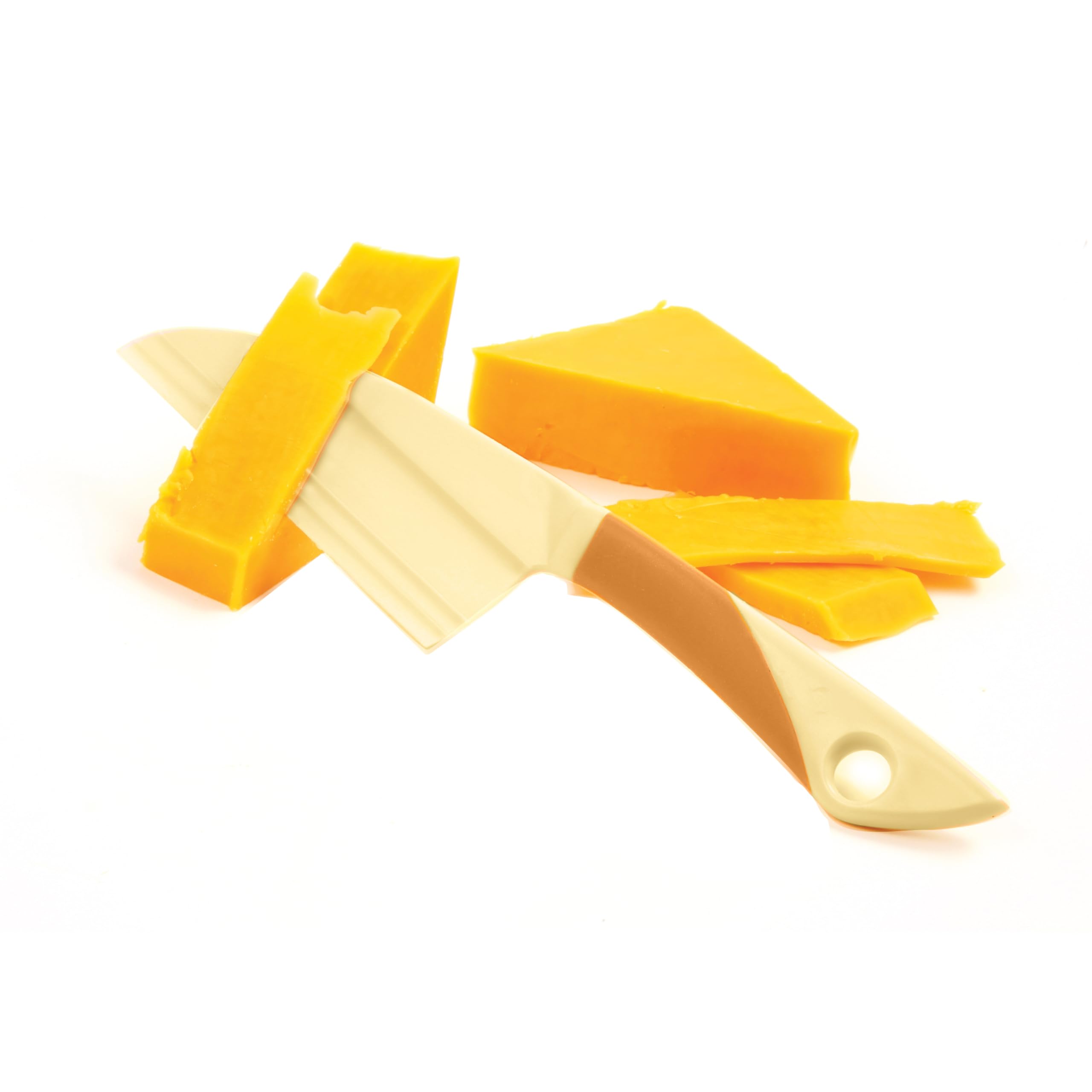 Norpro cuchillo para queso multicolor evita residuos en la tabla al servir