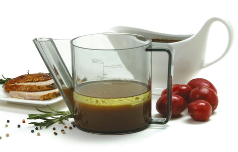 Norpro separador con mediciones en estándar y métricas para recetas precisas.