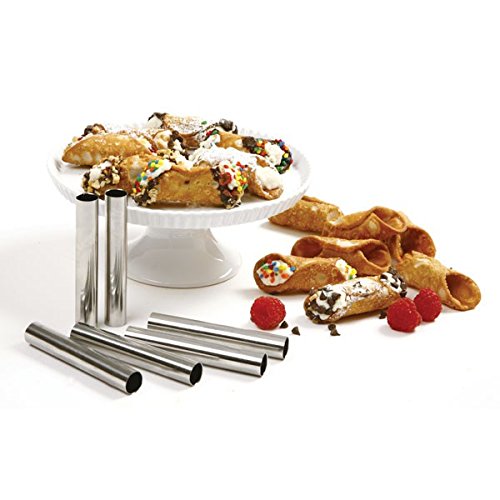 Norpro moldes cannoli con medidas 10 cm, guía de tamaño para porciones.