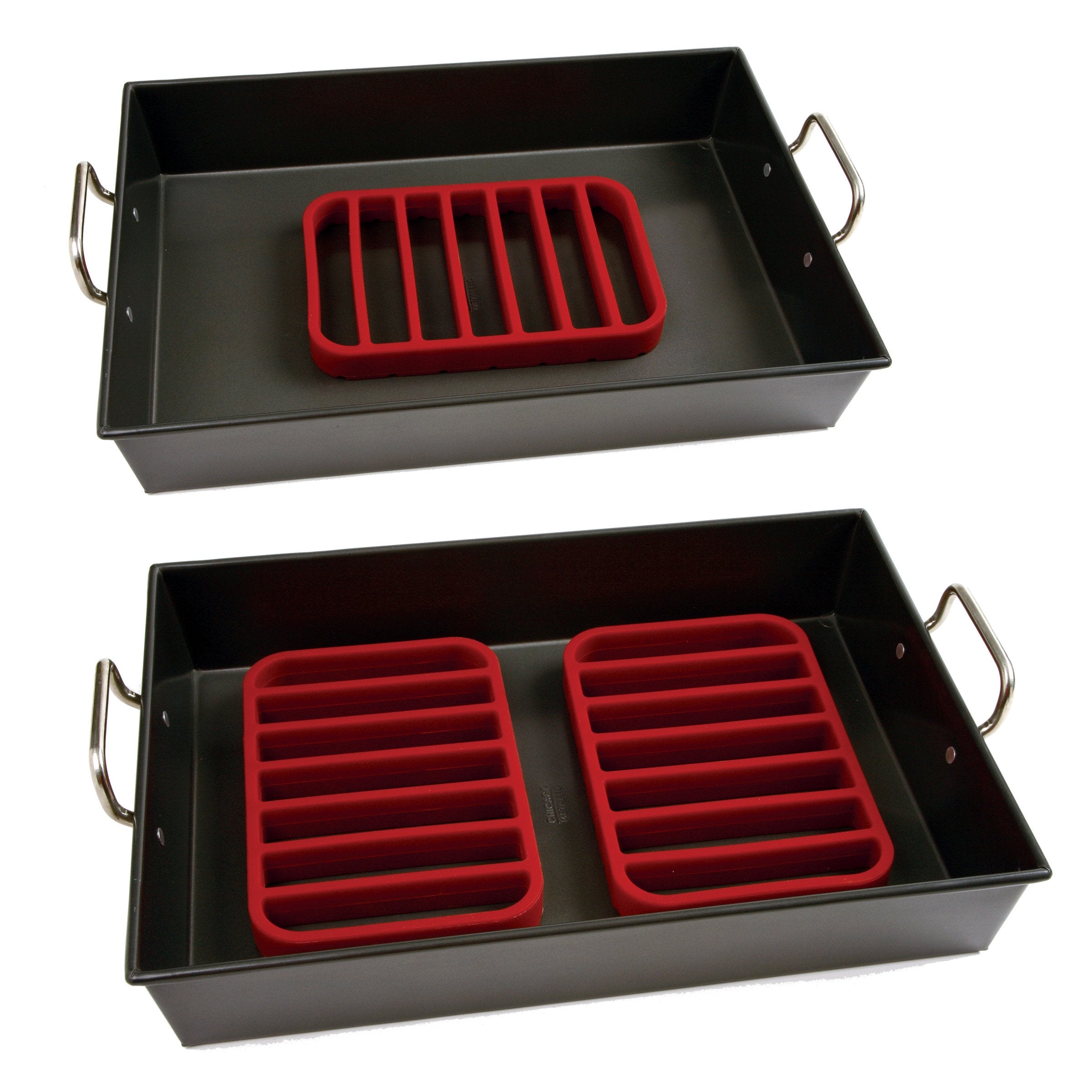 Norpro rejilla rectangular de silicona roja de alta calidad para asados