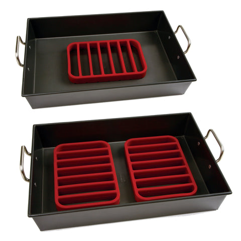 Norpro rejilla rectangular de silicona roja de alta calidad para asados