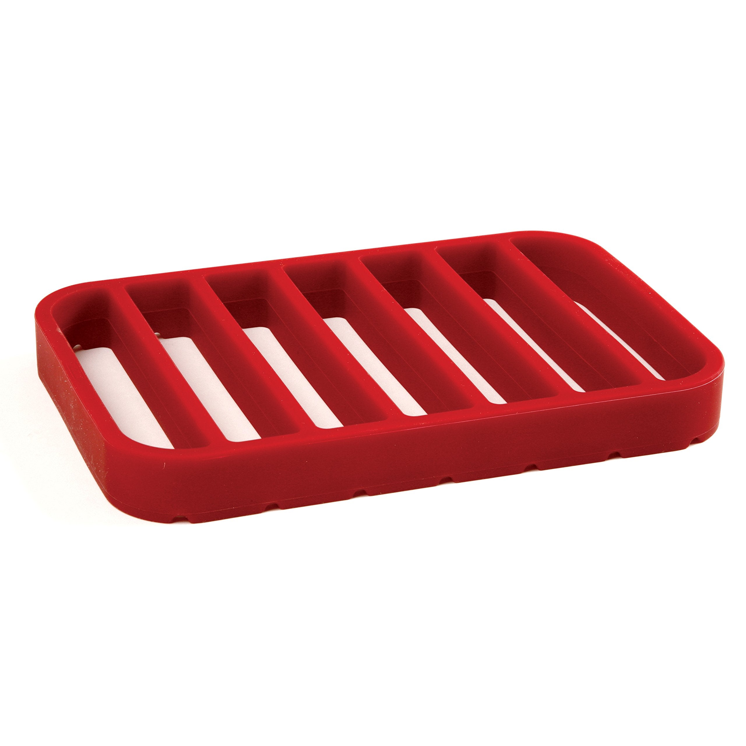 Norpro rejilla rectangular de silicona roja para asar mejora la circulación del calor