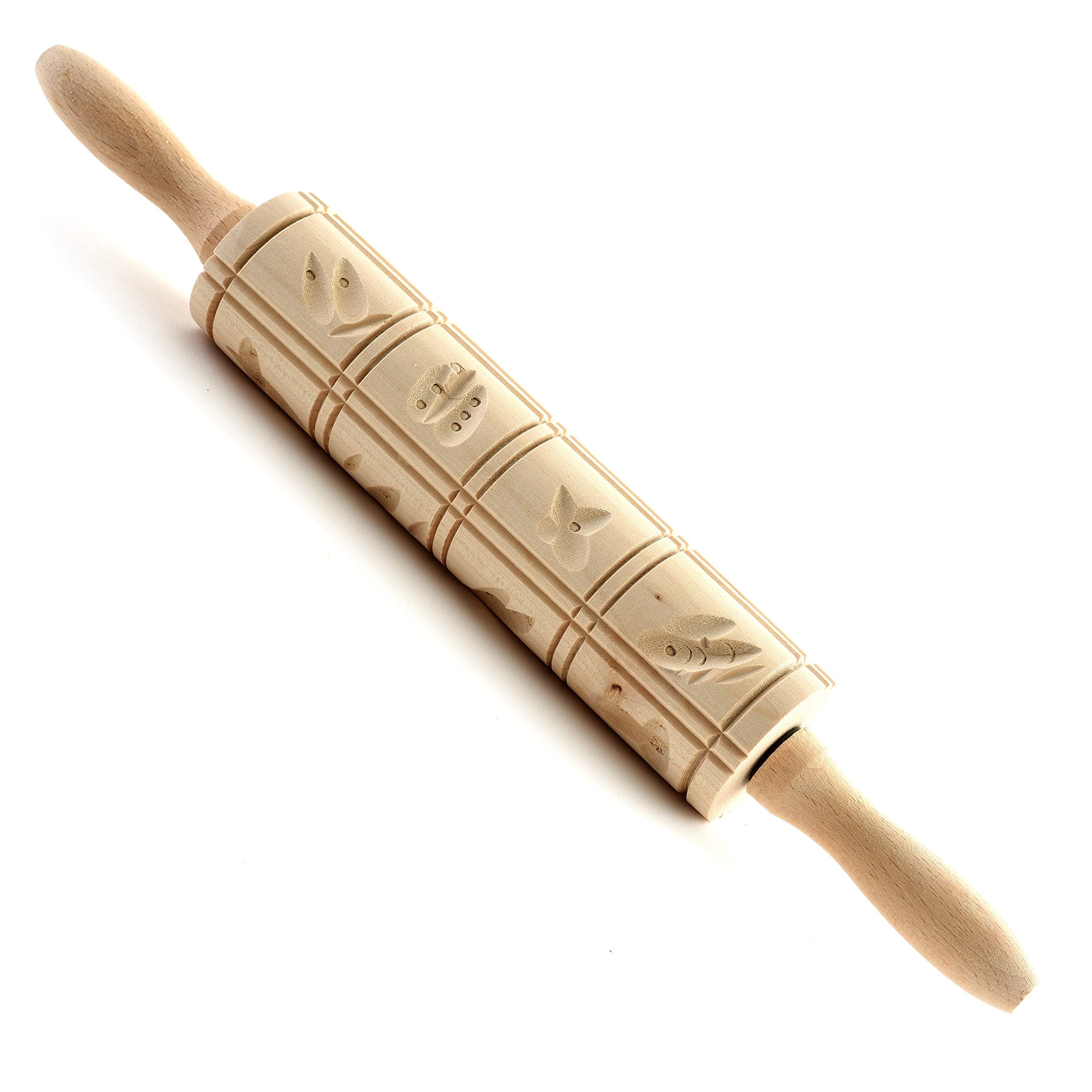 Norpro rodillo Springerle de 10 pulgadas imprime diseños tradicionales para galletas