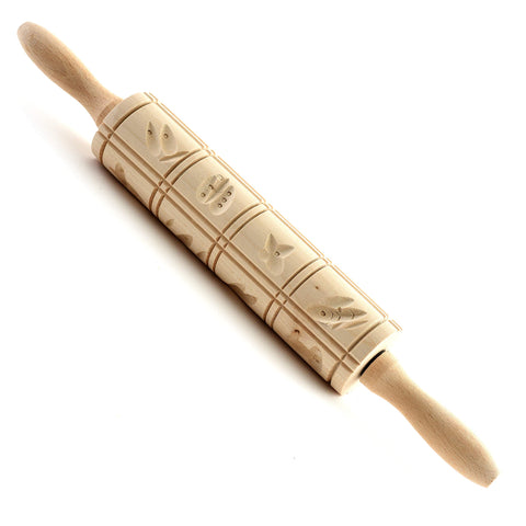 Norpro rodillo Springerle de 10 pulgadas imprime diseños tradicionales para galletas