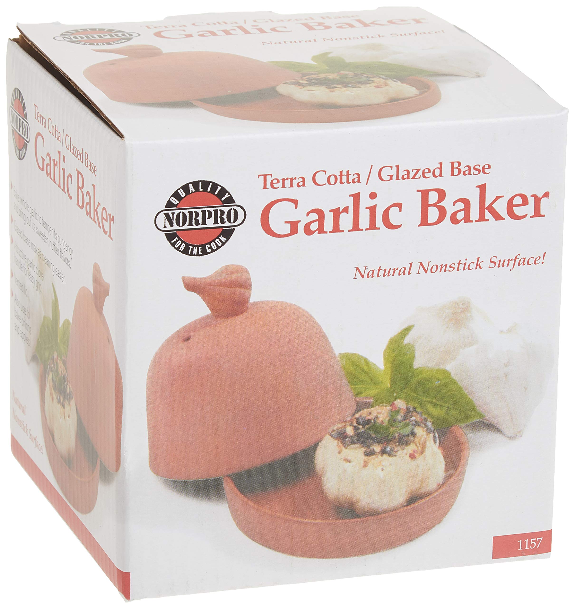 Norpro tapa con salida de vapor para conservar humedad y caramelizar ajo