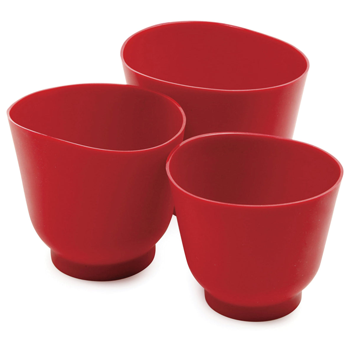 Norpro tazones de silicona rojos 1019R: juego ligero para mezclar con facilidad