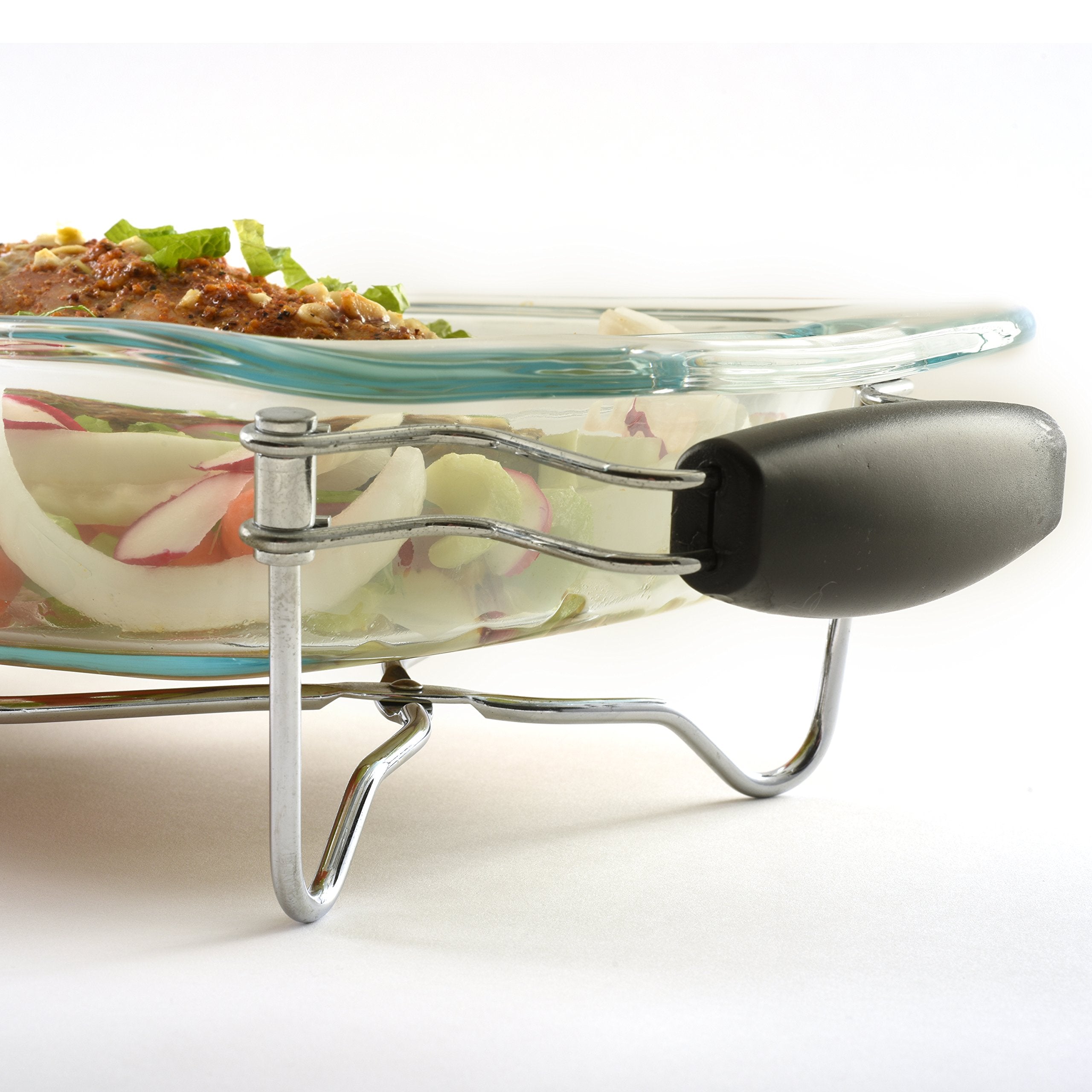 Norpro Trivet Cromado con Manijas Frías, seguridad al manipular utensilios