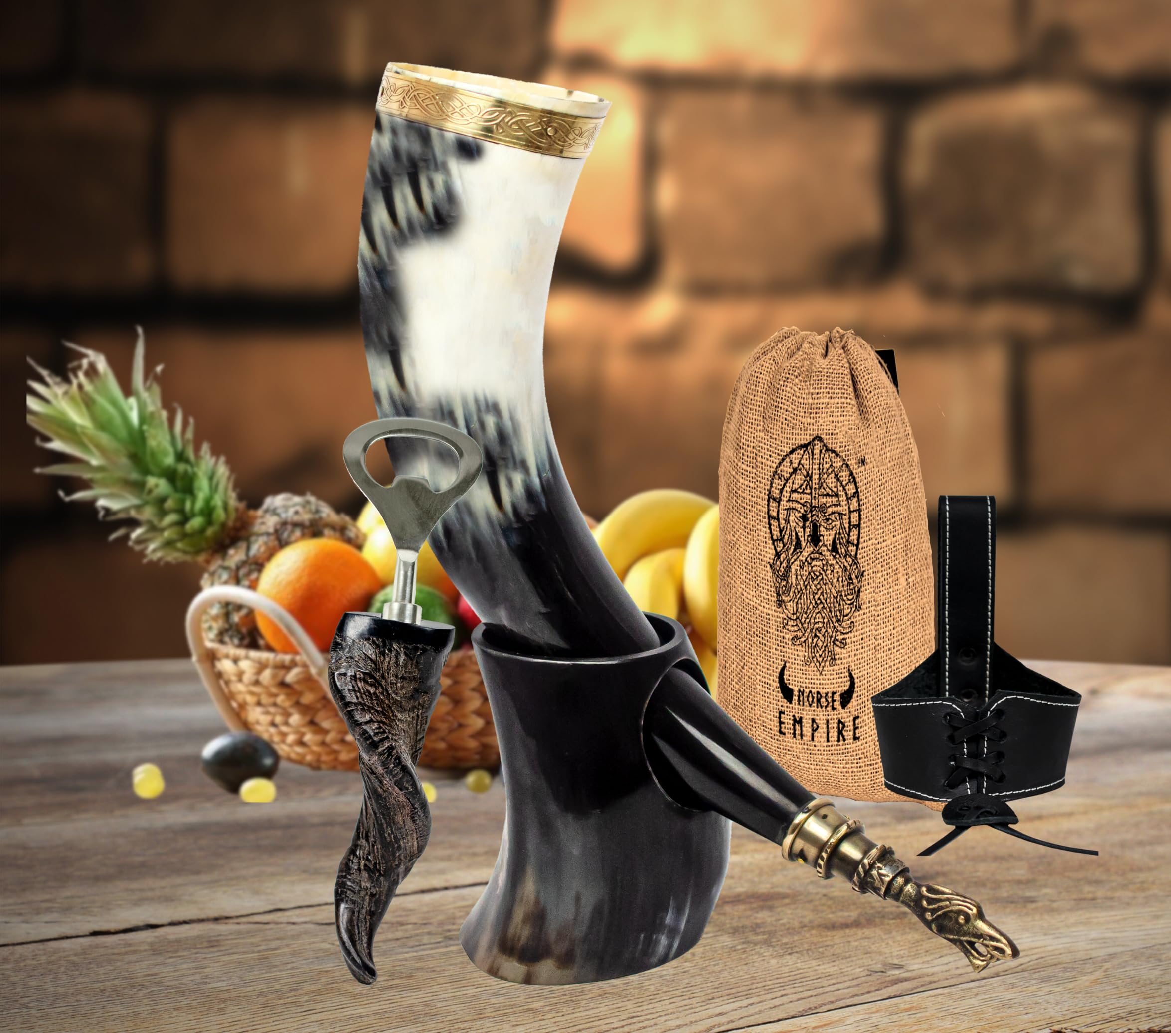 Regalo perfecto NORSE EMPIRE: cuerno vikingo para hombres y mujeres.