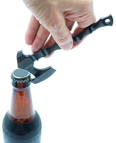 Norse Tradesman abrebotellas hacha vikinga en acero inoxidable, ideal para bar y cocina.