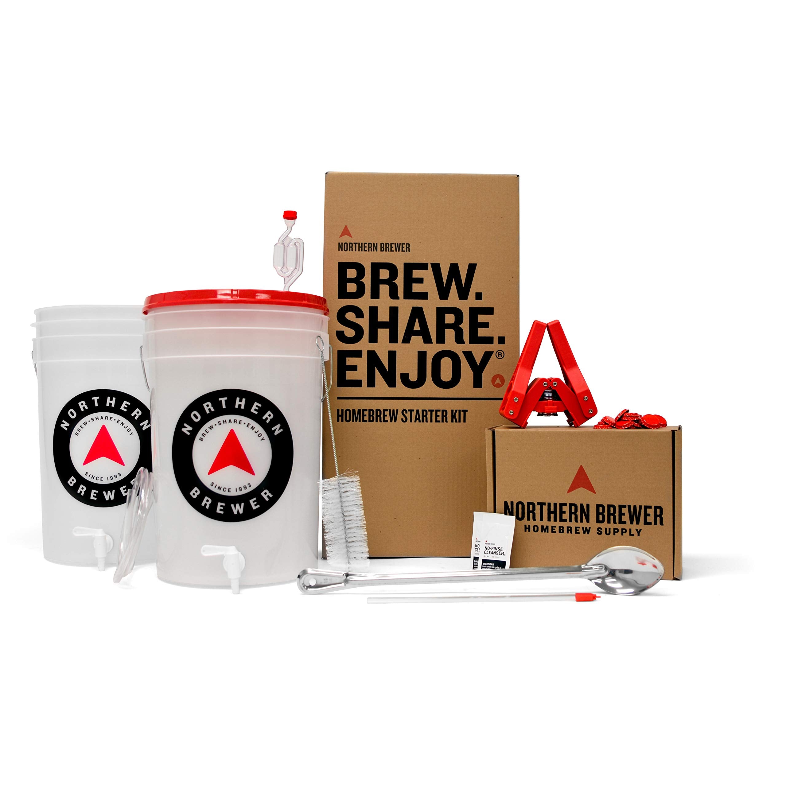 Northern Brewer Kit Esencial frente: inicio rápido para elaborar cerveza en casa.