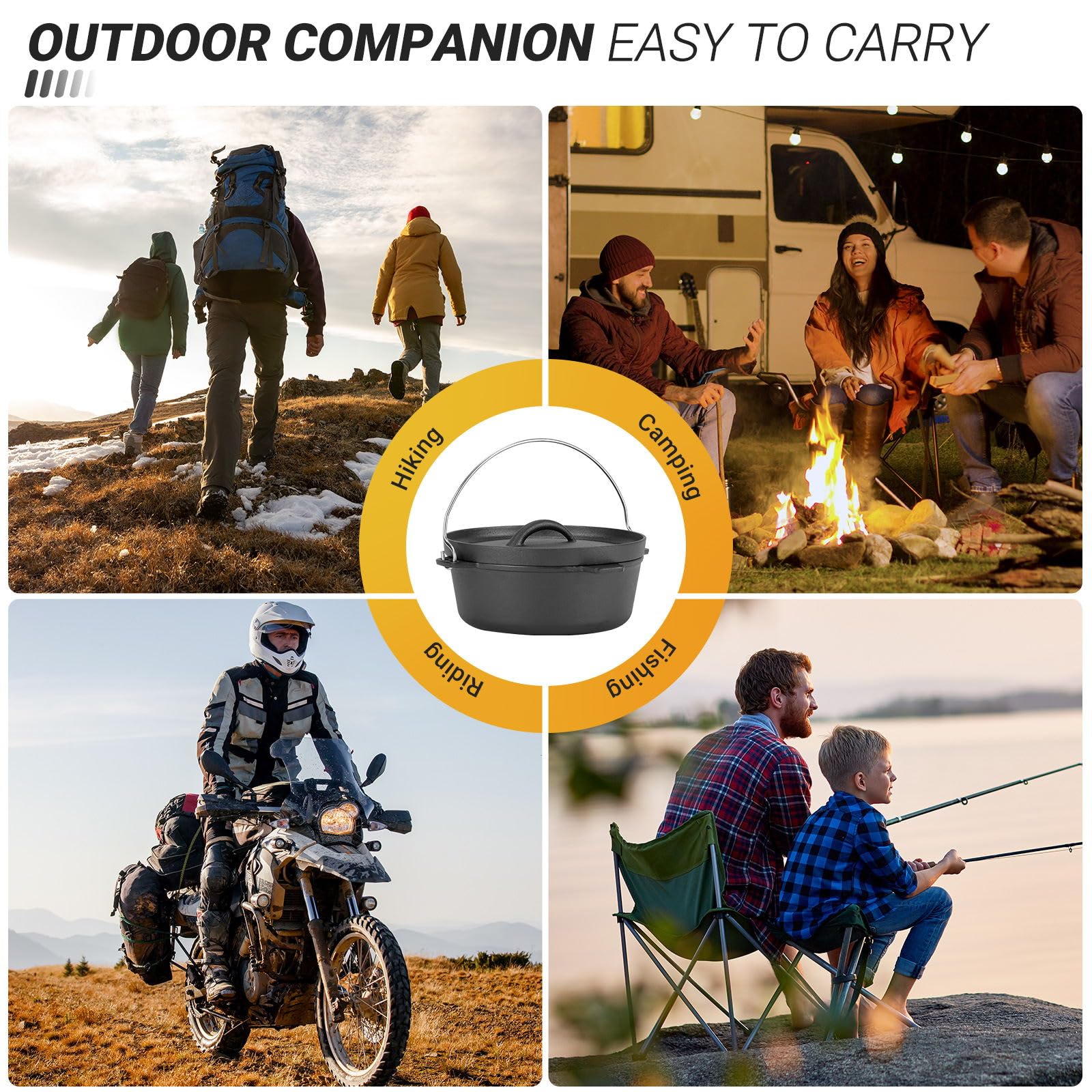 Mango de acero inoxidable en olla Northriver Casting para mover con seguridad