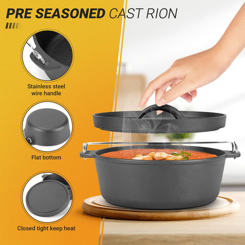 Olla Northriver Casting pre-sazonada, lista para usar en cualquier cocina
