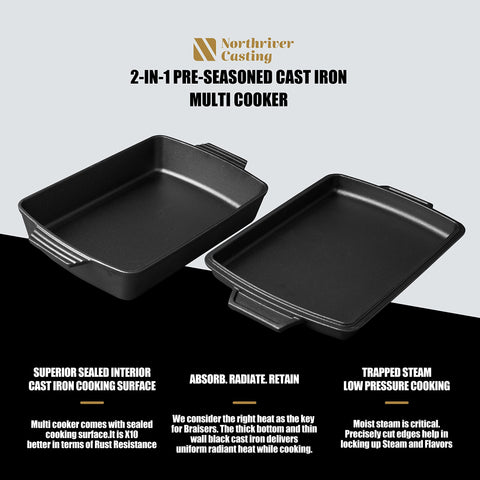 Northriver Casting tapa de hierro ergonómica para mayor control.