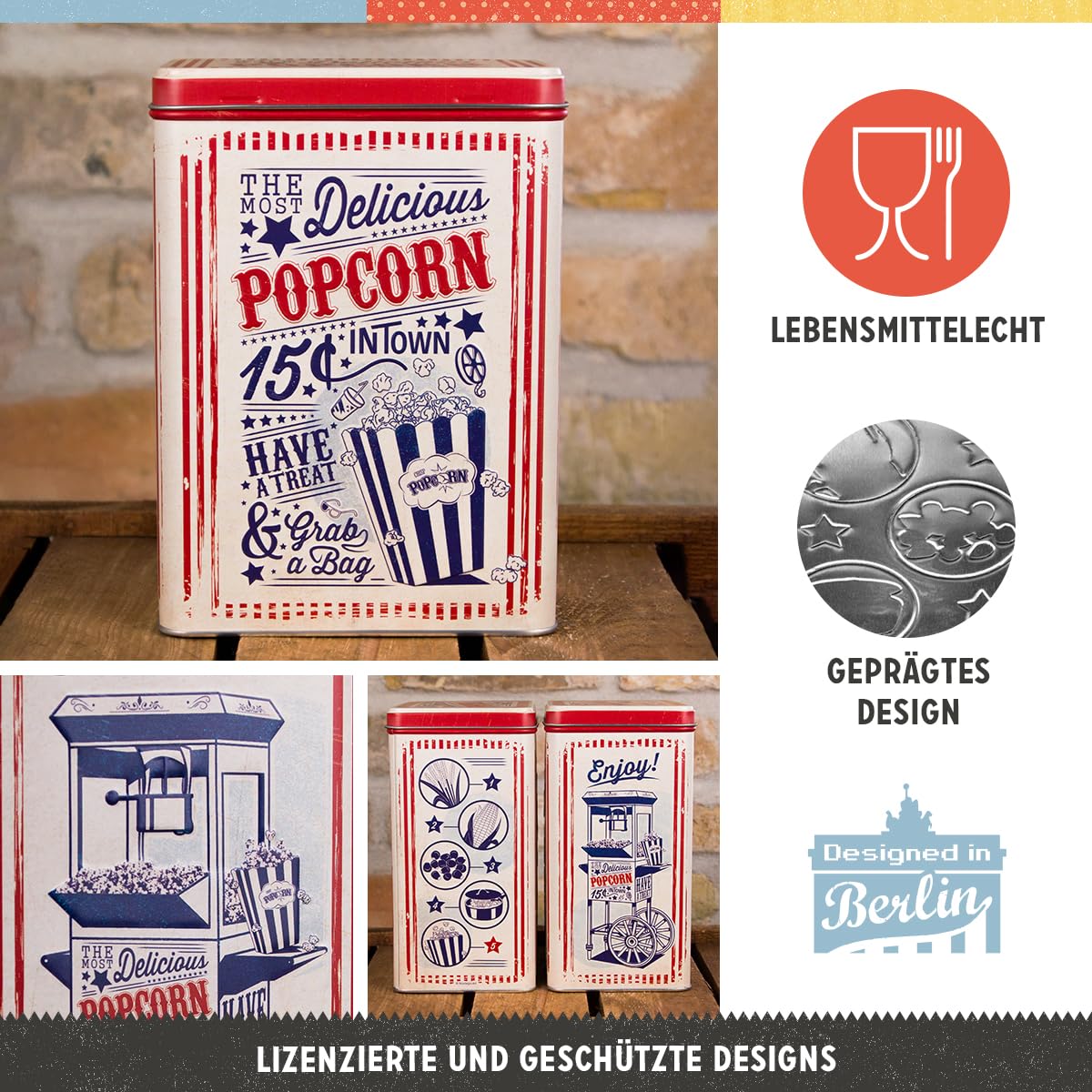 Lata Nostalgic-Art almacenamiento retro con diseño vintage para despensa organizada