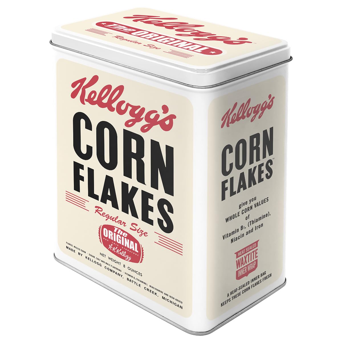 Lata Nostalgic-Art retro para cereales Kellogg's, almacenamiento elegante