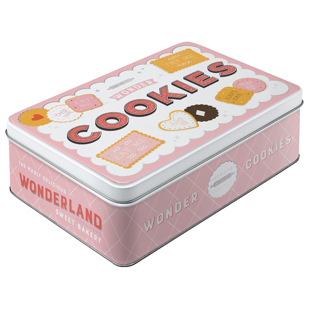 Nostalgic-Art lata retro Wonder Cookies con tapa mantiene las galletas frescas.
