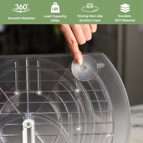 NOSTALGIQ Lazy Susan con giro 360°, acceso fácil a artículos traseros.
