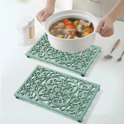 Uso en mesa para platos calientes con Notakia, soporte estable y seguro
