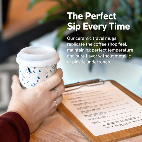 NOVA CERAMICS Taza Orchid, apta para microondas y lavavajillas, limpieza fácil.