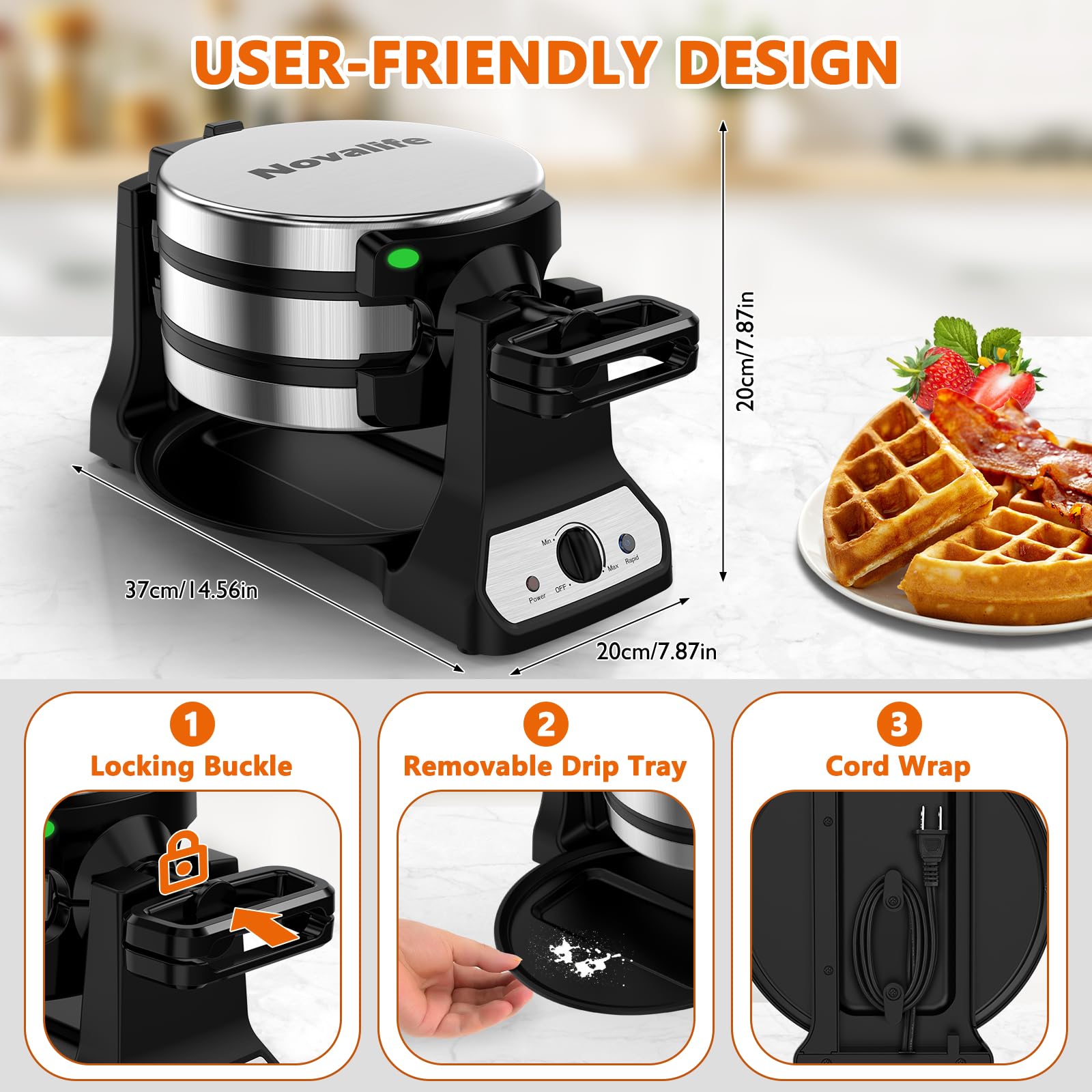 Novalife gofrera diseño compacto encaja en cocinas pequeñas