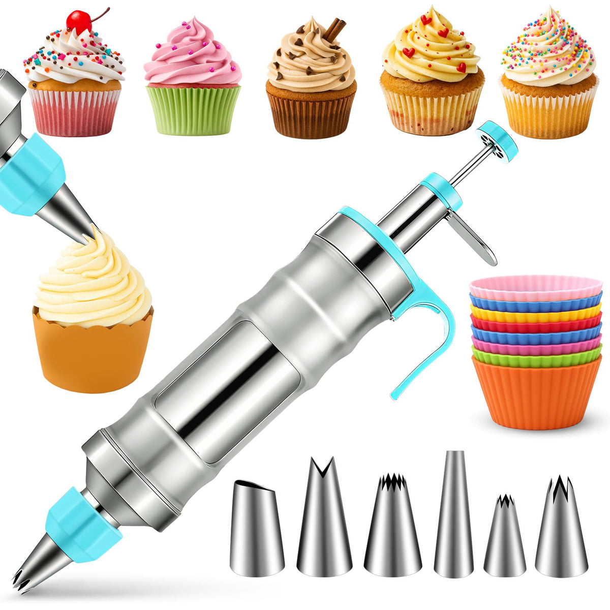 Novano jeringa decoracion para dulces, ideal para bordes lisos y detalles finos.